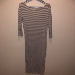 striped bodycon dress